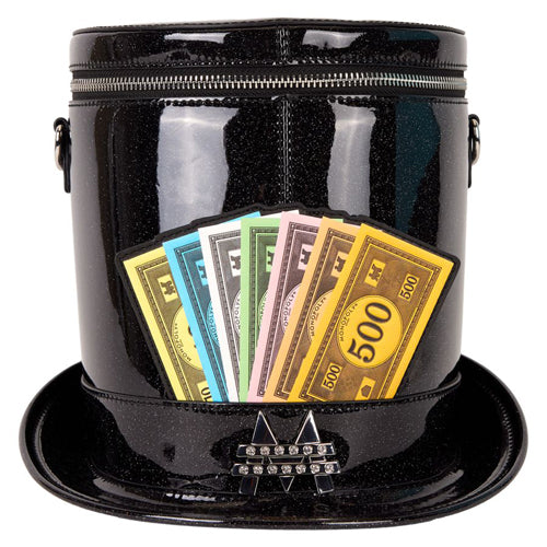 Monopoly 90th Top Hat Glitter Figural Crossbody Bag
