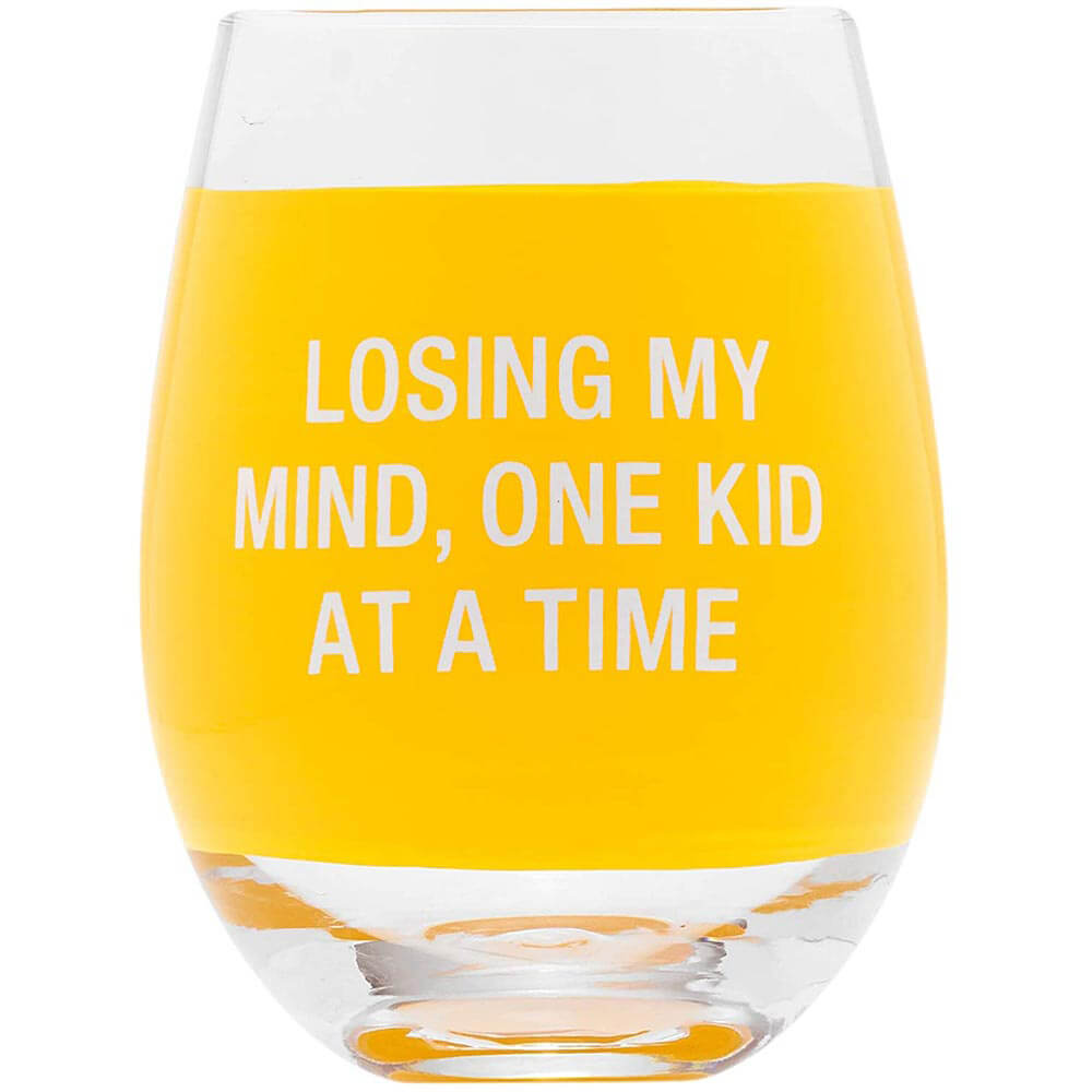 Sag was Weinglas ohne Stiel