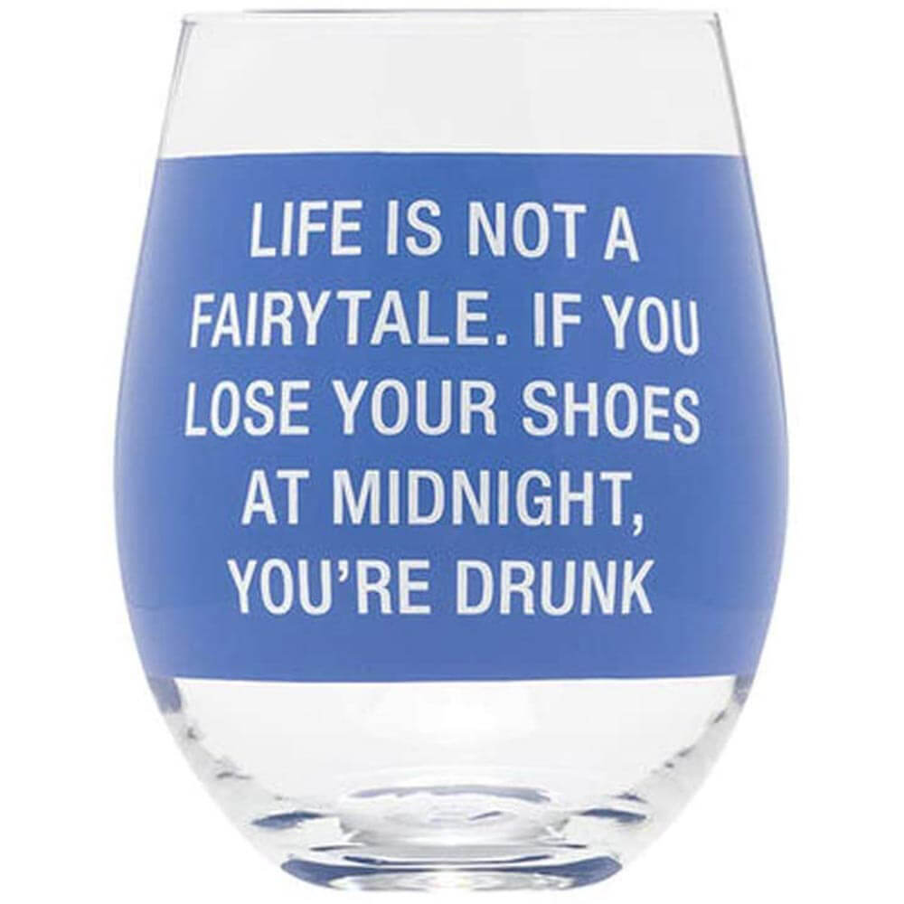 Sag was Weinglas ohne Stiel