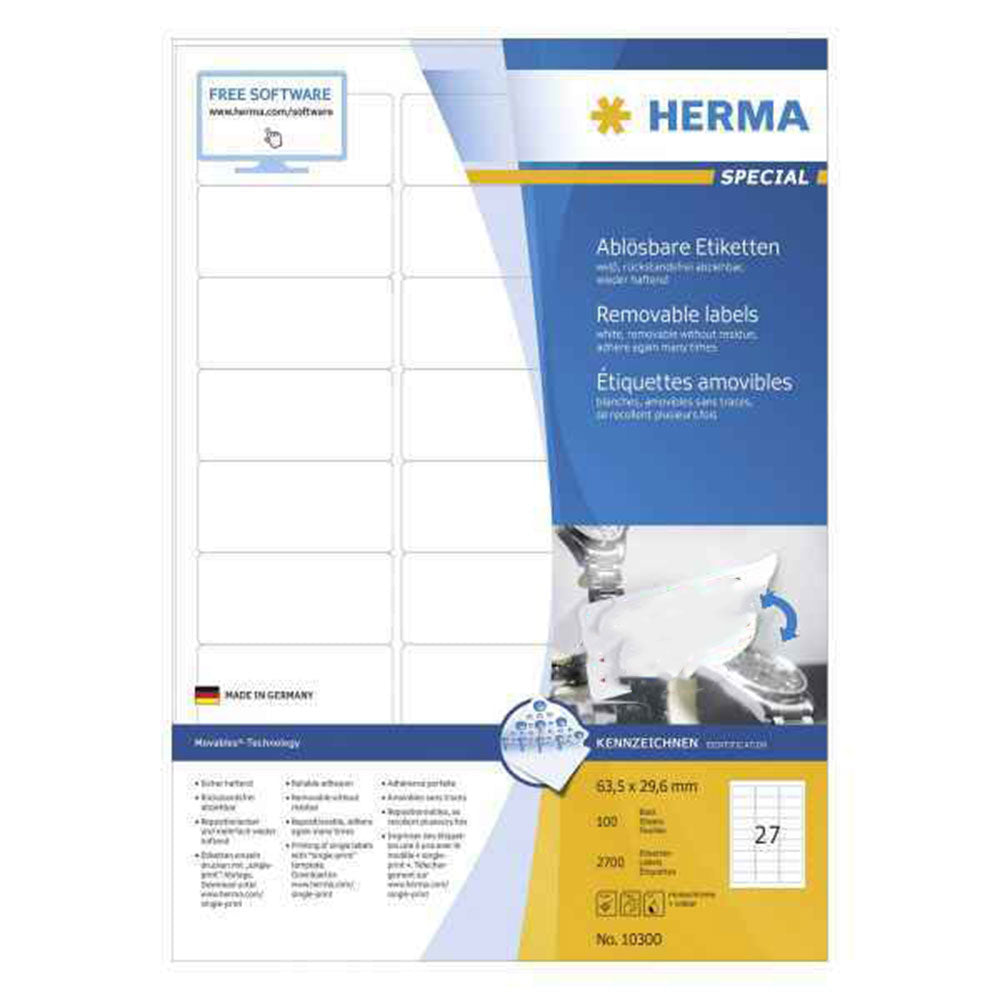 Herma Removable Labels A4 100pc(白)