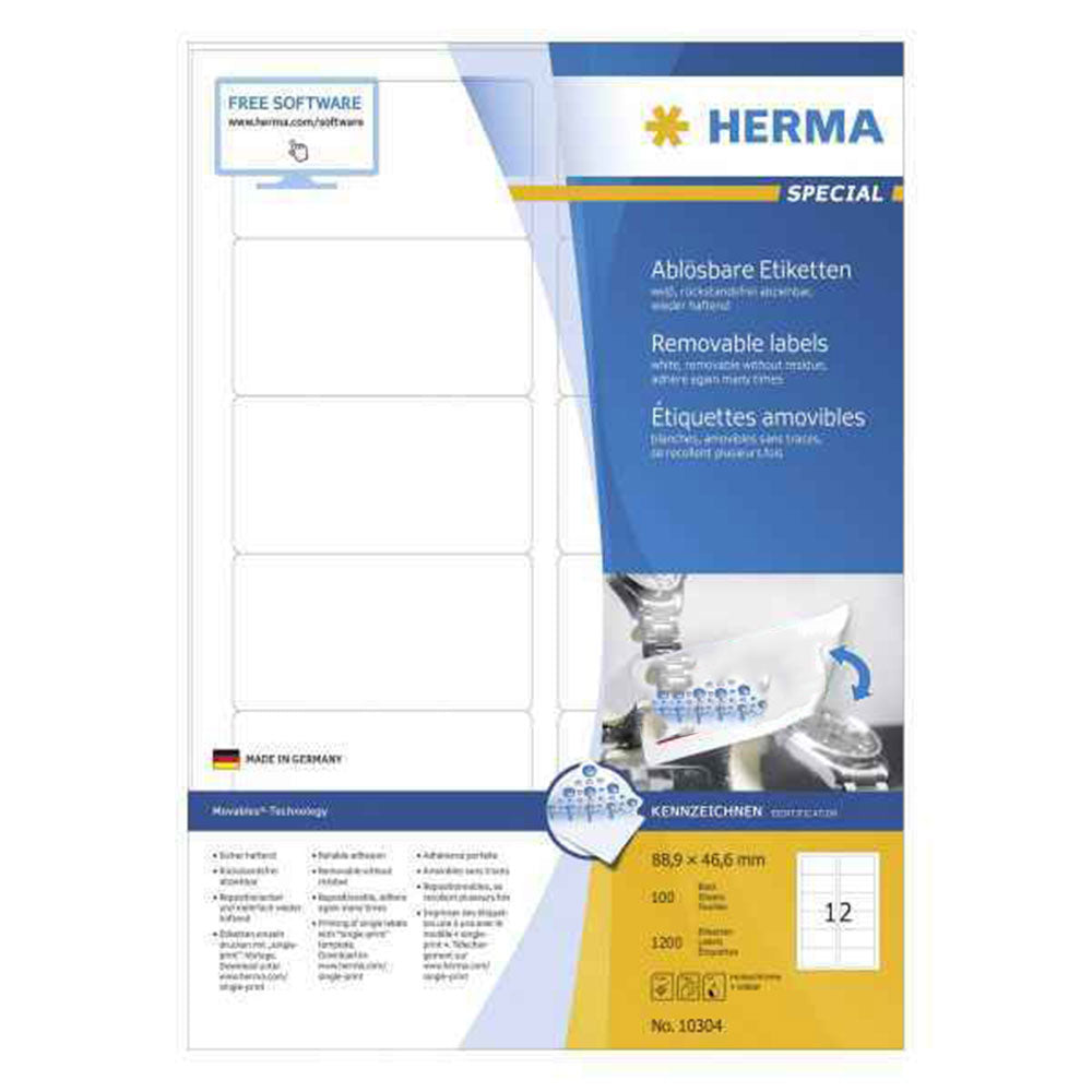 Herma Removable Labels A4 100pc(白)