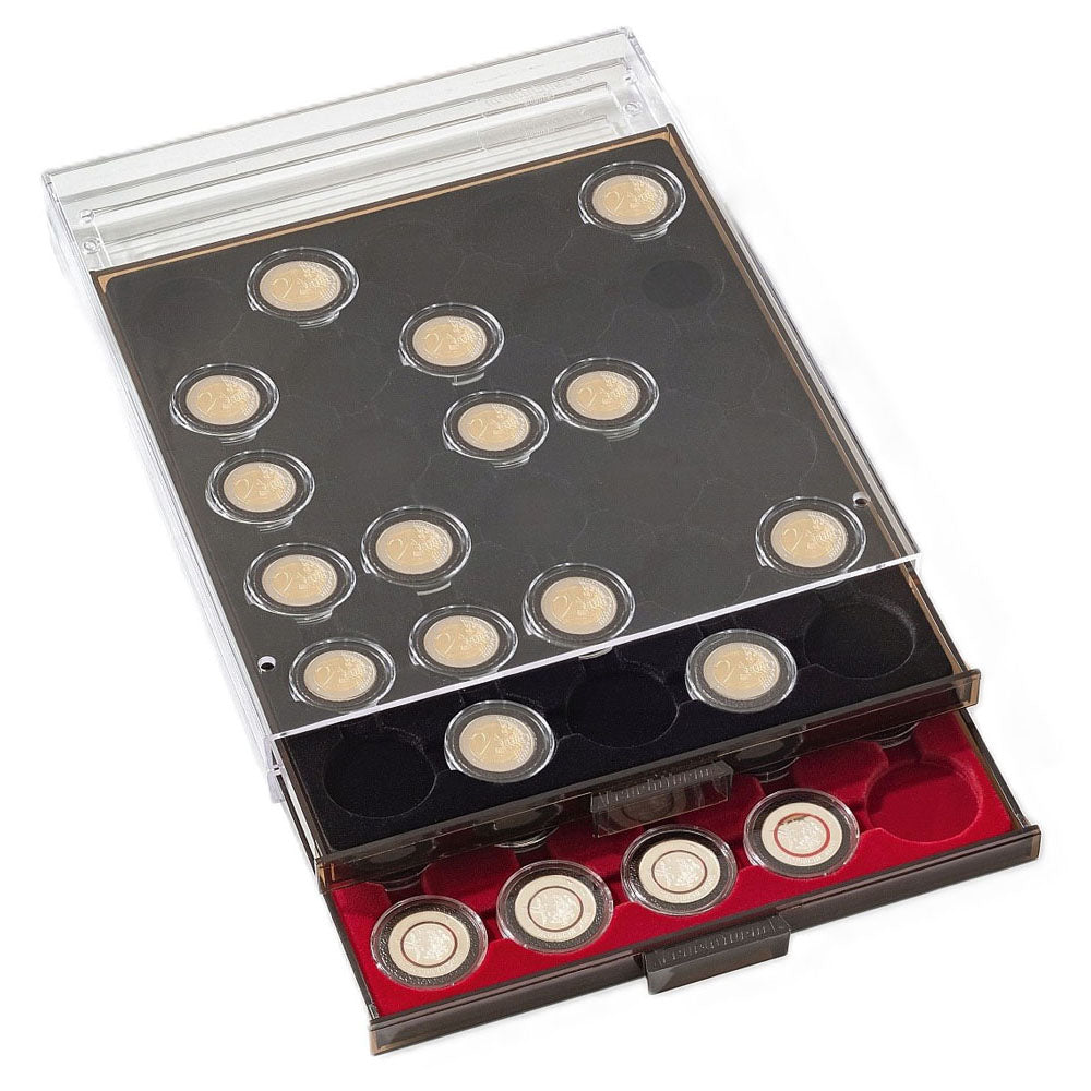 Leuchtturm 12スペースのCapspiコインボックス(煙/黒)