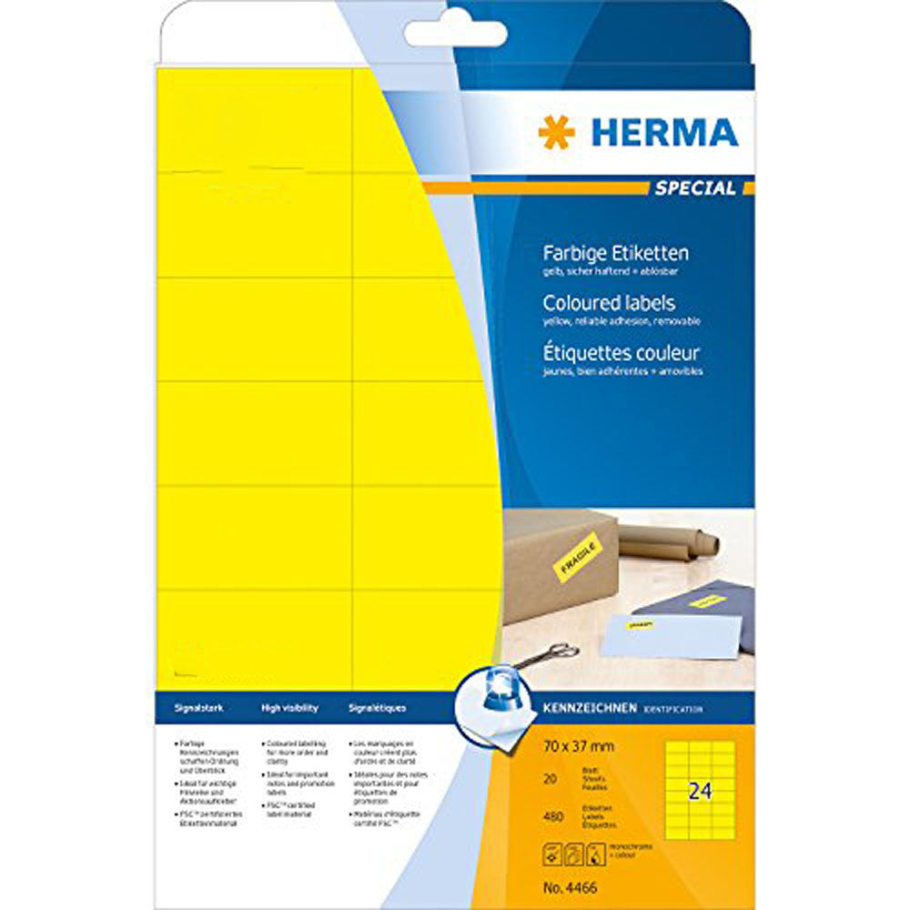 Herma Removable ColoredラベルA4 20pc(70x37mm)