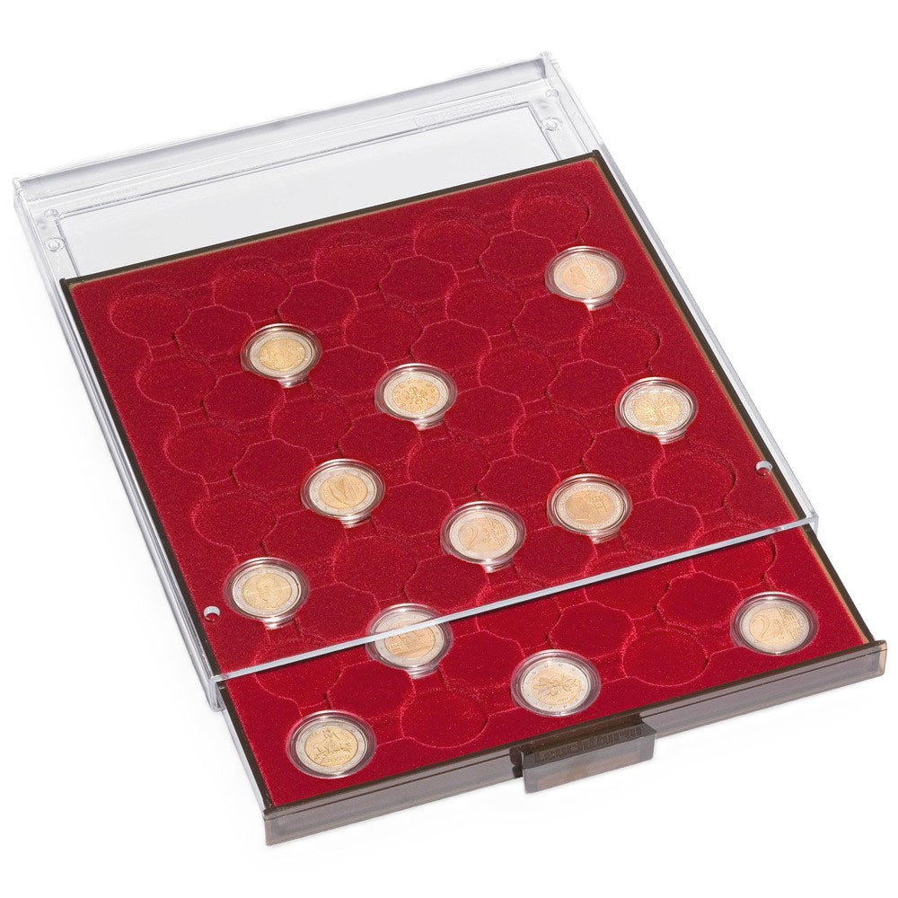 leuchtturm 35円形のコイン引き出し(煙/赤)