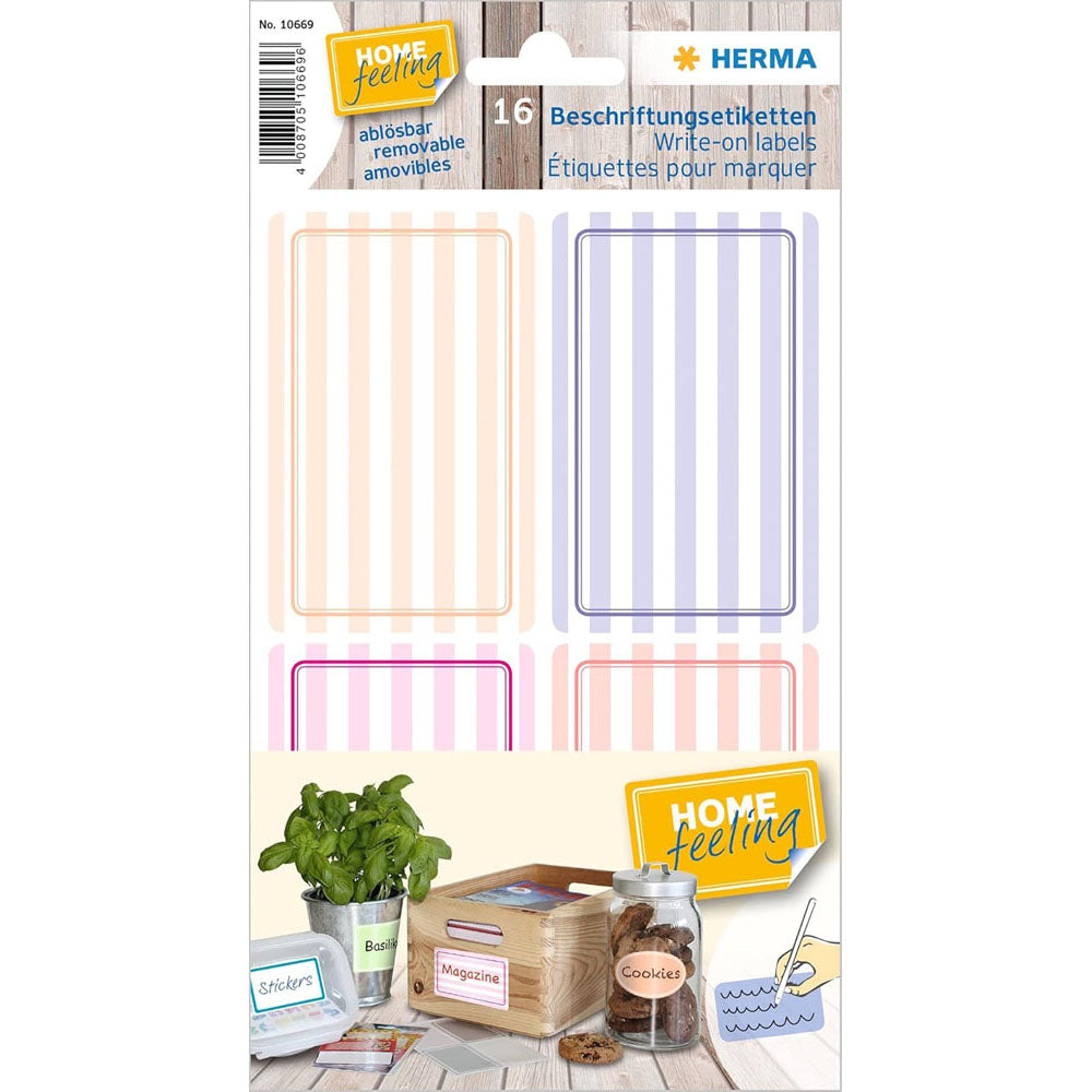 Herma Movable Striped Write-Onラベル(52x82mm)