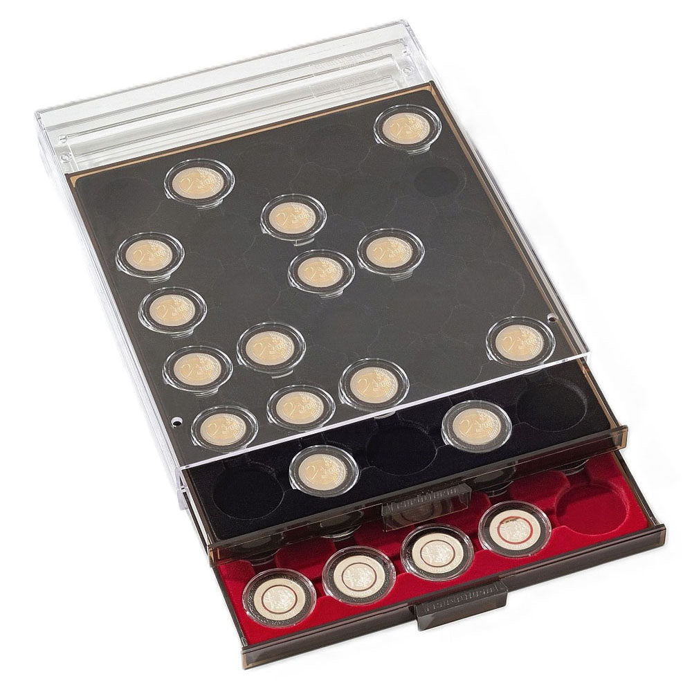 Leuchtturm 20スペースのCapspiコインボックス(煙/黒)