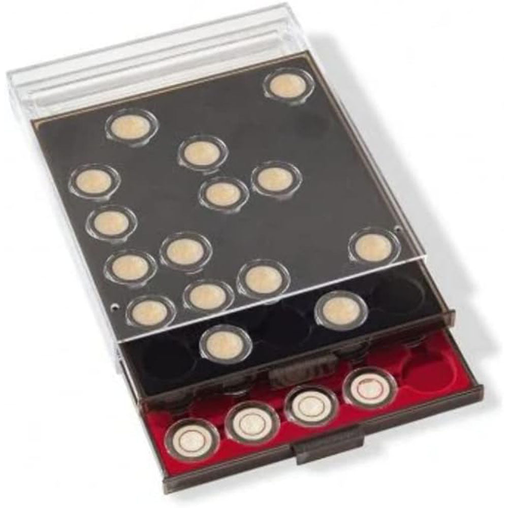 Leuchtturm 20スペースのCapspiコインボックス(煙/黒)