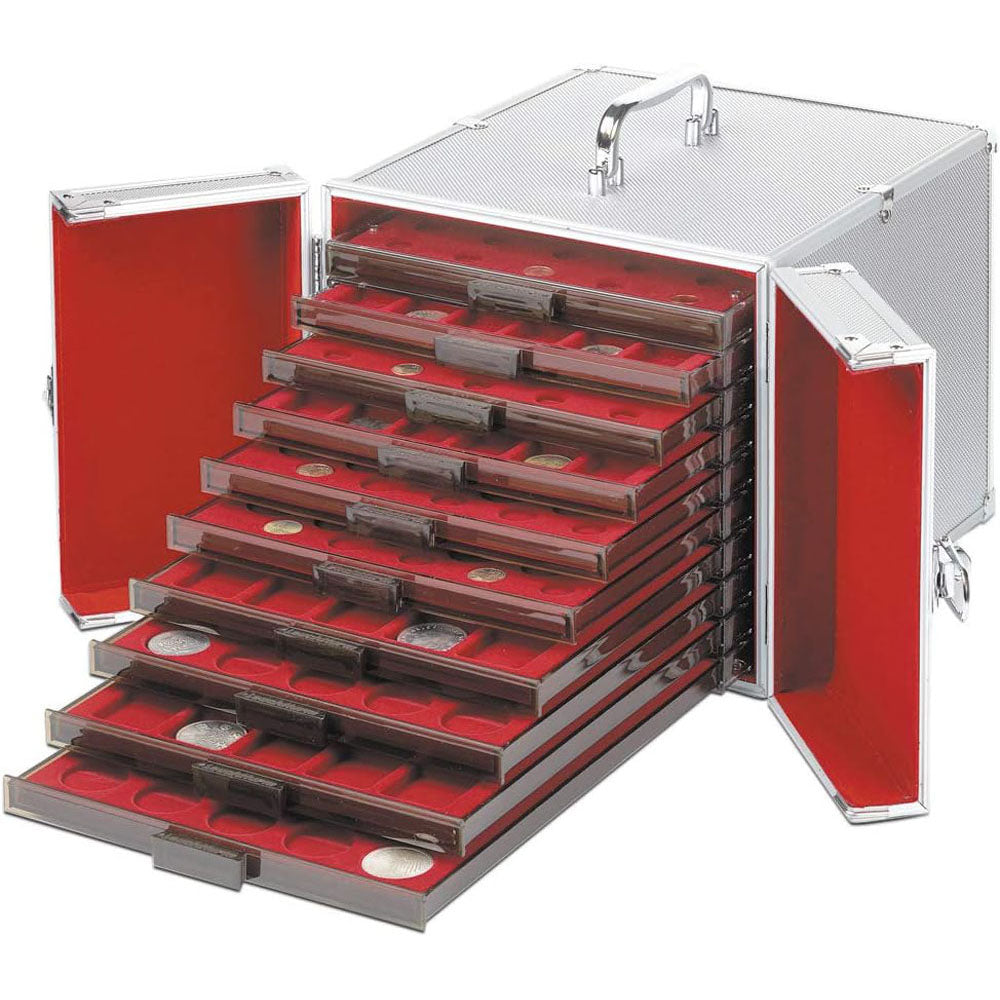 Leuchtturm MBコインボックスアルミニウム貨物ケース(SLVR/RED)