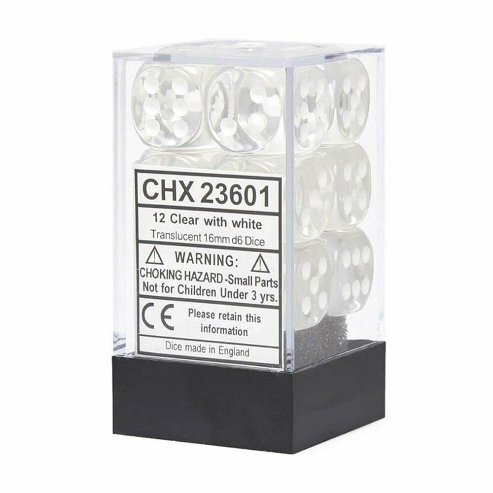 D6ダイス半透明16mm(12サイコロ)