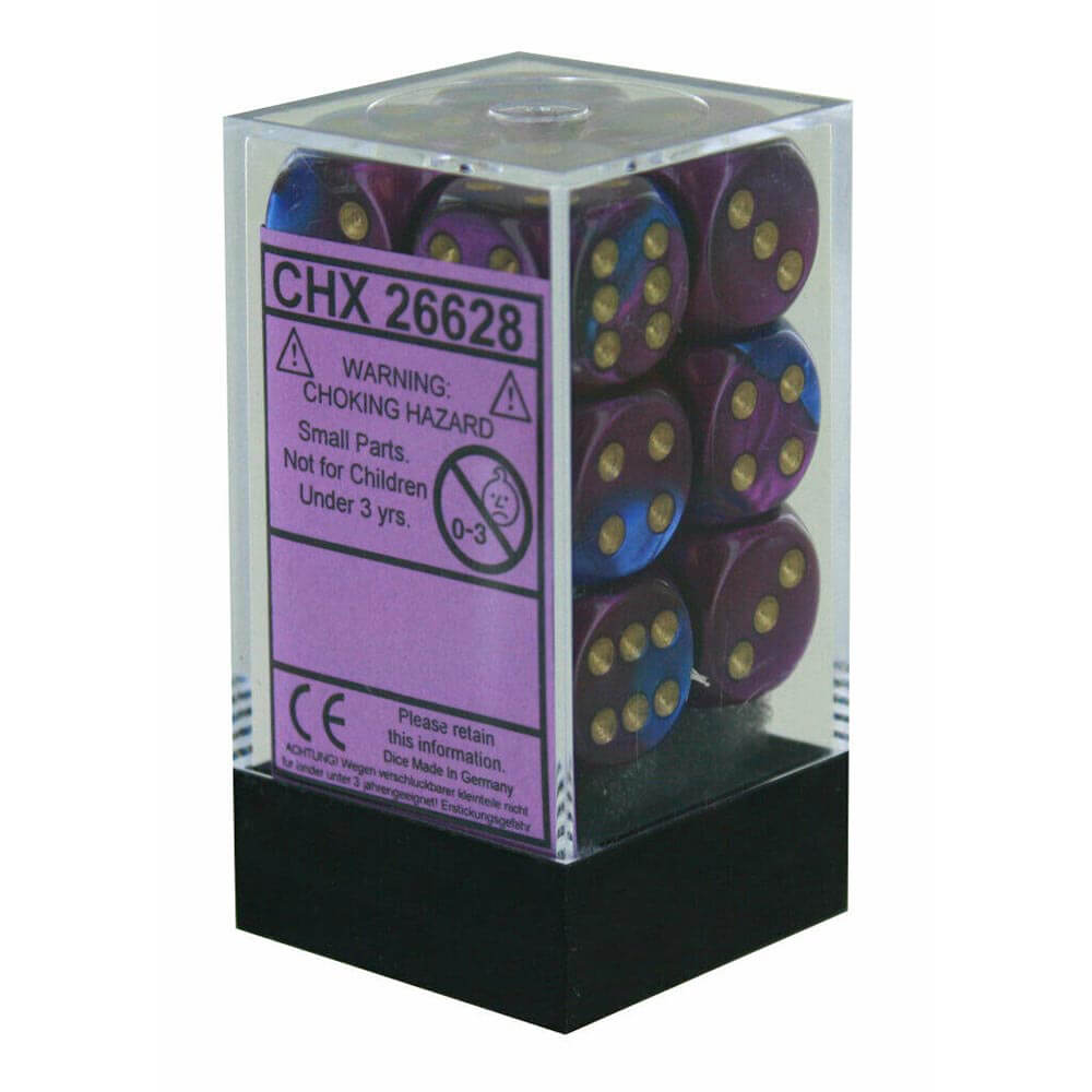D6 Würfel Gemini 16mm (12 Würfel)