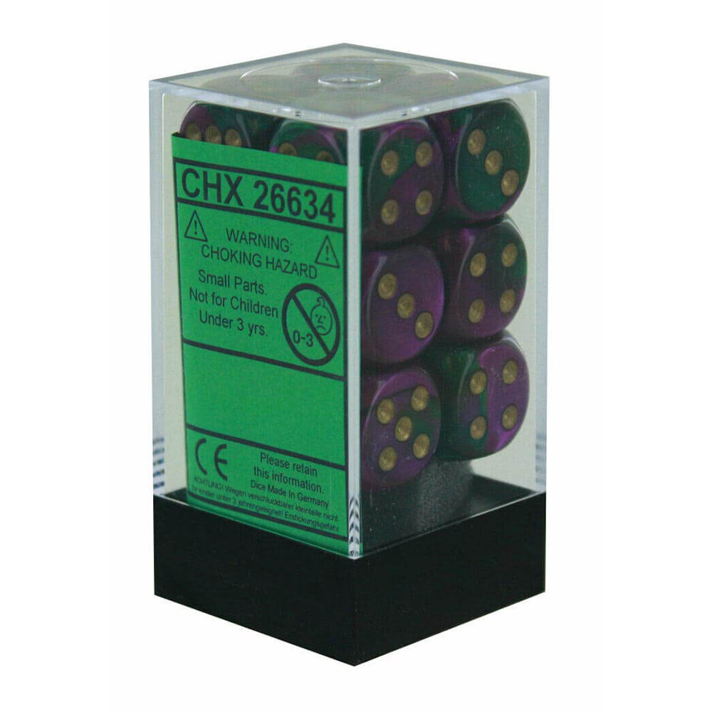 D6 Würfel Gemini 16mm (12 Würfel)