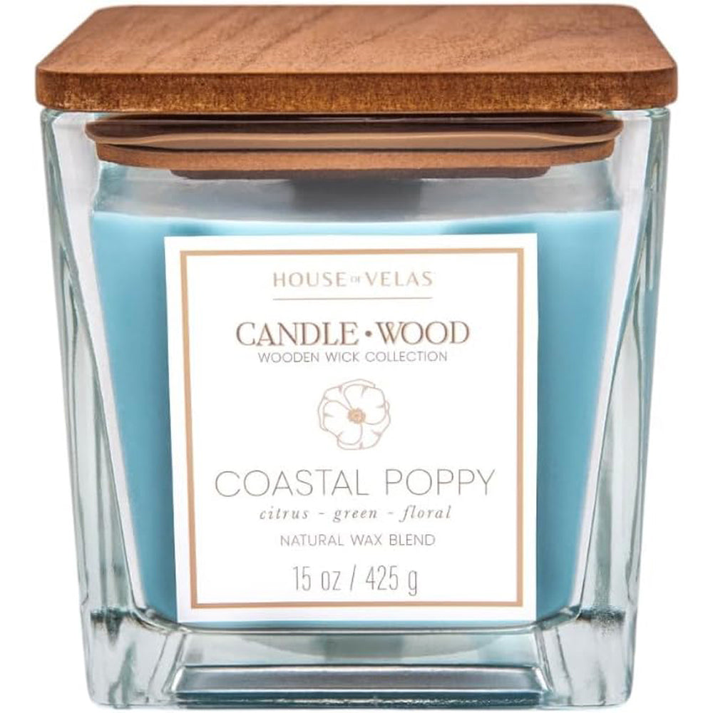 Coastal Poppy CandleWood Candle 425g