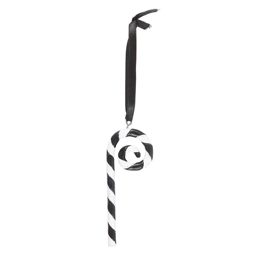 Black and White Candy Cane Hanging Ornament