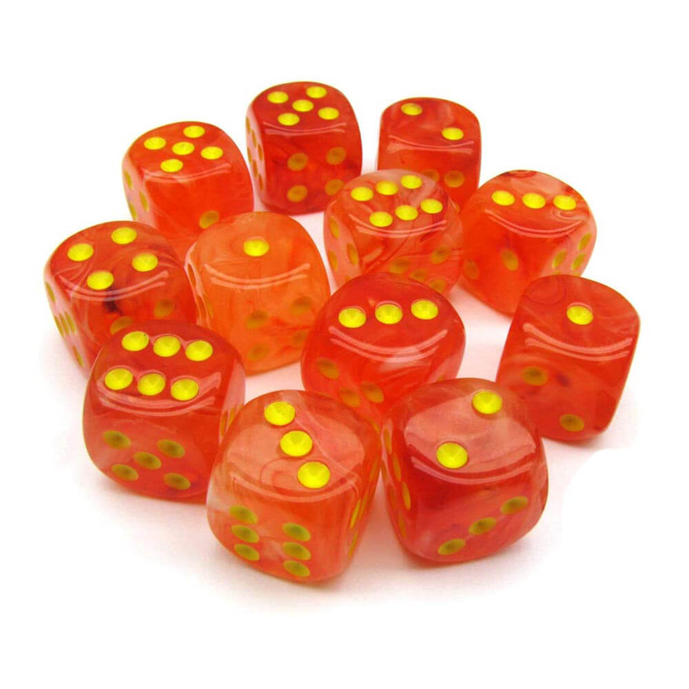 D6 DICE Ghostly Glow 16mm (12 terninger)