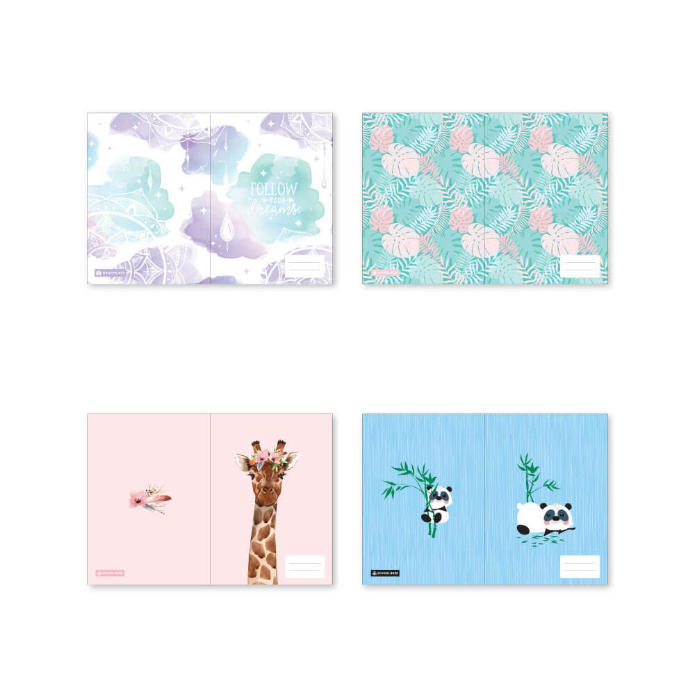 学校の話題の混合デザイン書籍カバーA4(24pk)