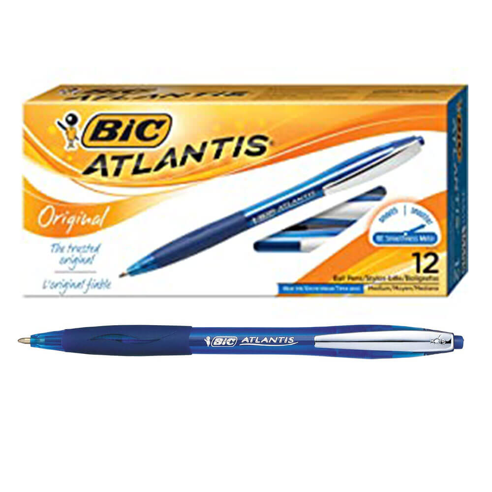 Bic Atlantis格納式ペンミディアムポイント(12pk)