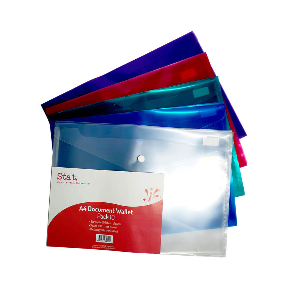 ボタンa4(10pk)を備えた統計ドキュメントウォレット
