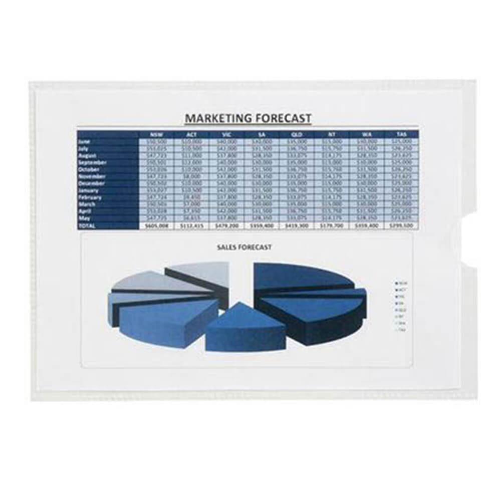 Marbig Clear Plasticカードホルダー10pk(穴なし)