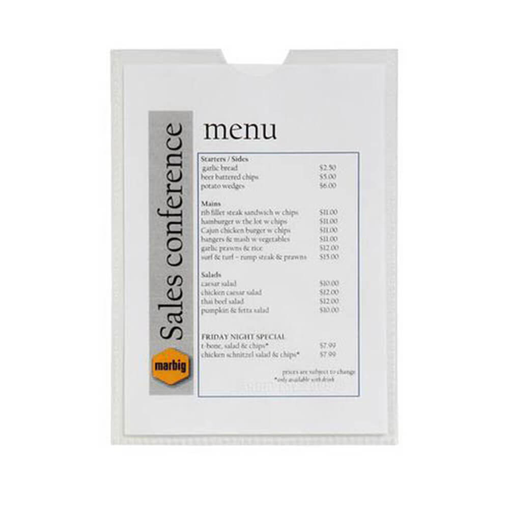 Marbig Clear Plasticカードホルダー10pk(穴なし)