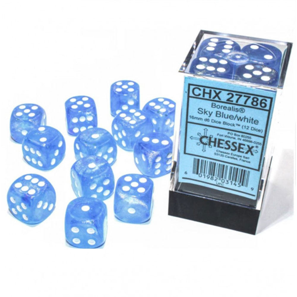 Borealis chessex 12mm d6 luminary terningblokk