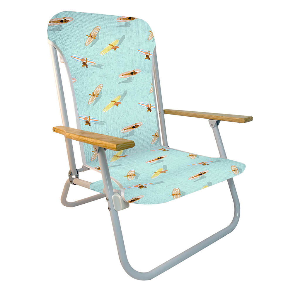 Chaise de plage avec bras en bois (74x68x60cm)