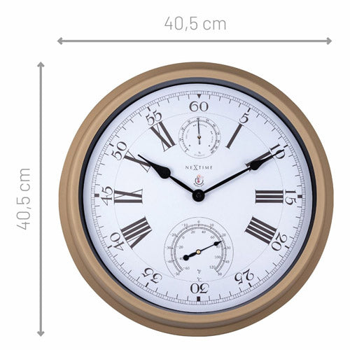 NeXtime Hyacinth Outdoor Wall Clock 40.5cm (Brown)