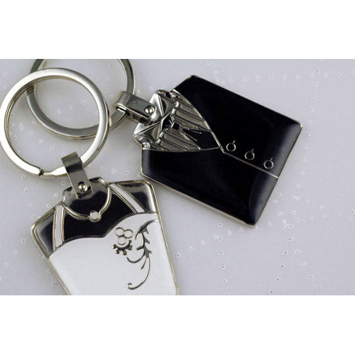 Wedding Metal Keyring (Black/White)