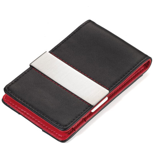 Credit Card Case with Medium Clip (Black/Red)