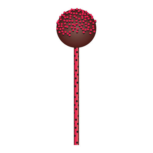 Cakepop White-Dotted Sticks 15cm 24pk