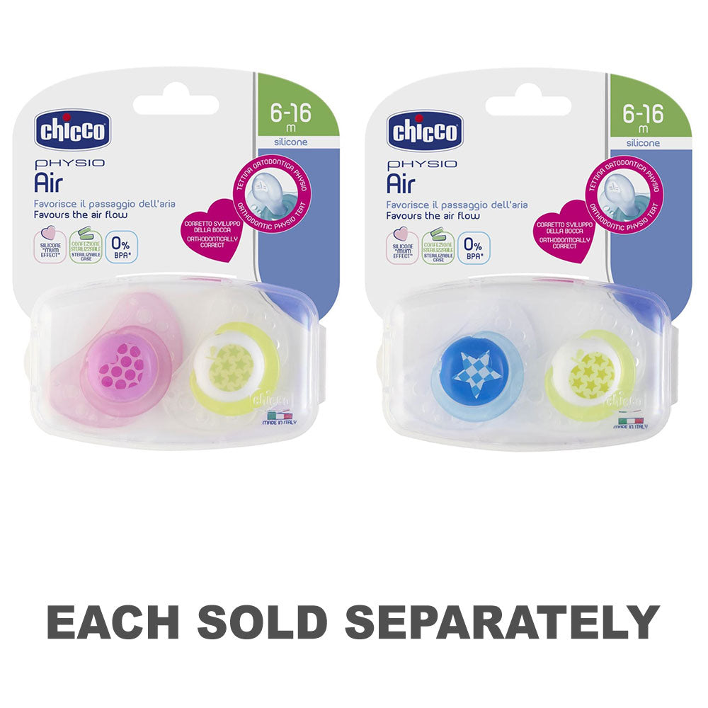 Chicco Physio Air Silicone Soother 6-16 Mos 2pk