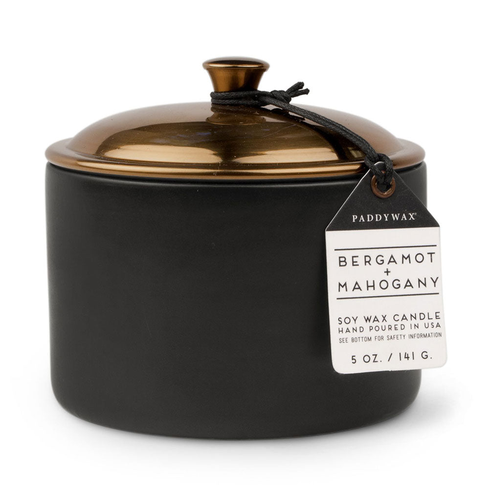 Candela di mahogony Hygge Bergamot in ceramica (nero)