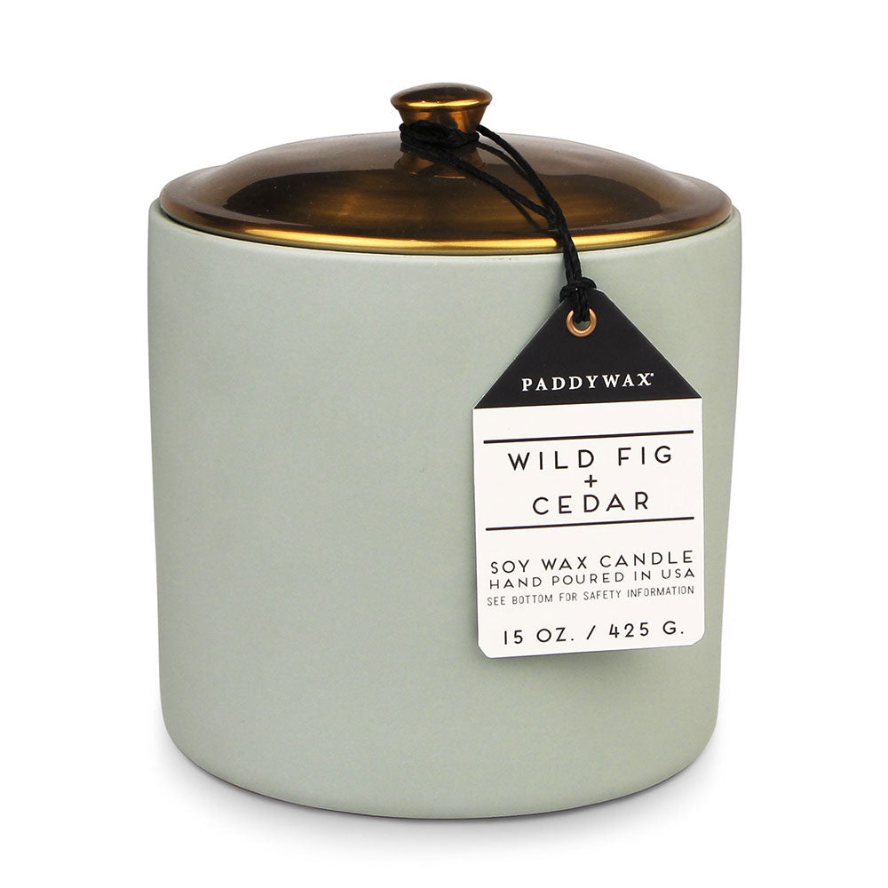 Hygge Wild Fig & Cedar Vela en cerámica (salvia)