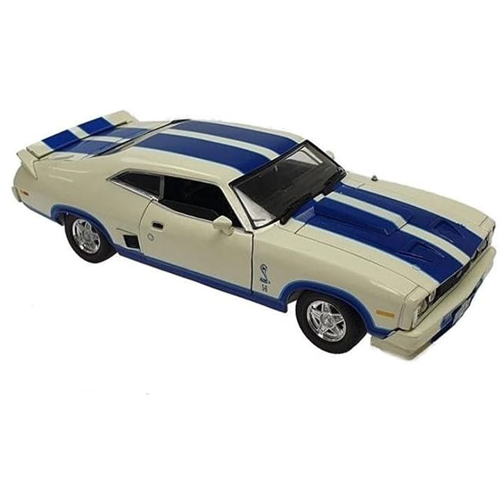 Ford Falcon con Blue Stripe 1:32 Model Car (blanco)