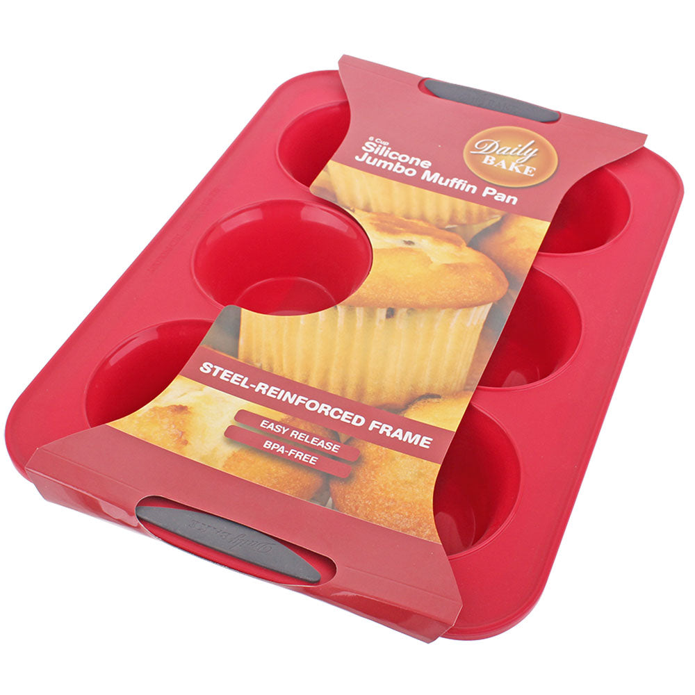 Pan de muffins jumbo en silicone quotidien en silicone 6 tasses