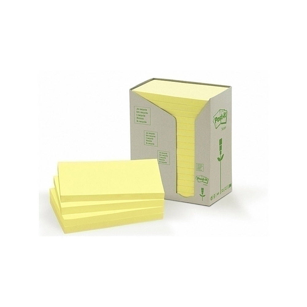 Notas recicladas post-it canary amarillo 16pk