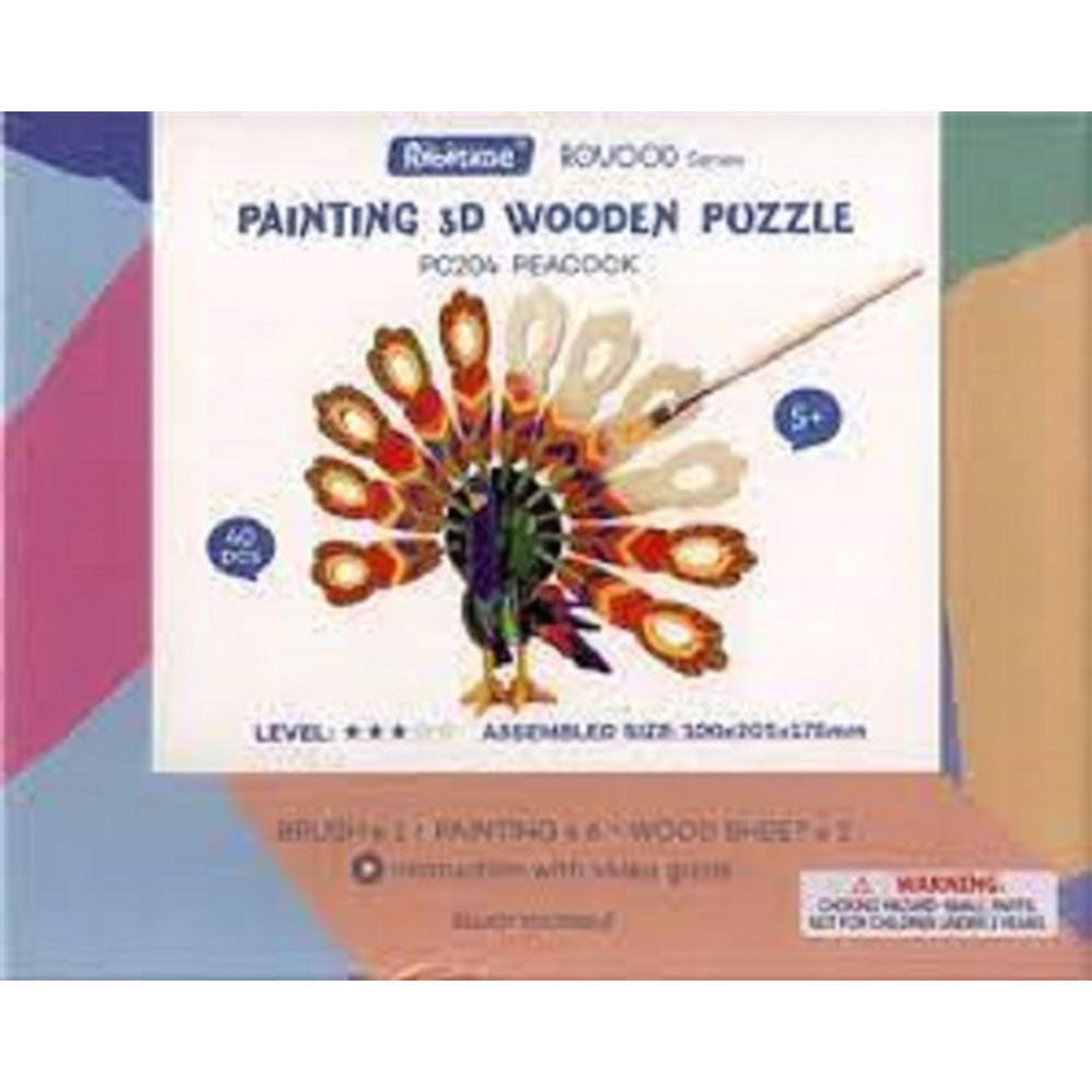 Robotime 3D Wooden Puzzle Craft Paint Kit