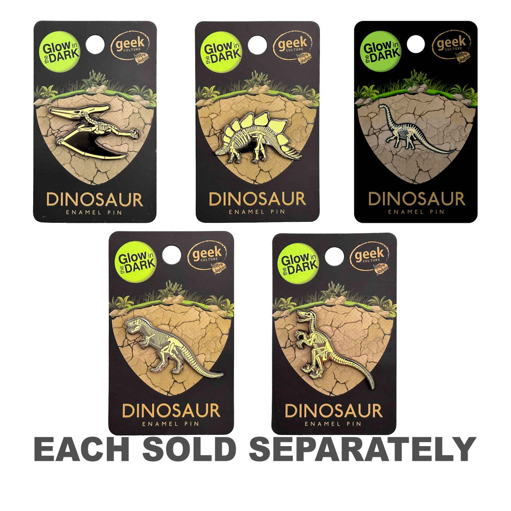 Dinosaur Skeleton Glow Enamel Pin