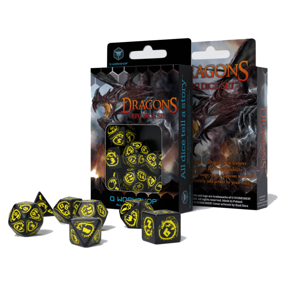 Q Workshop Dragons RPG DICE (Sæt på 7)