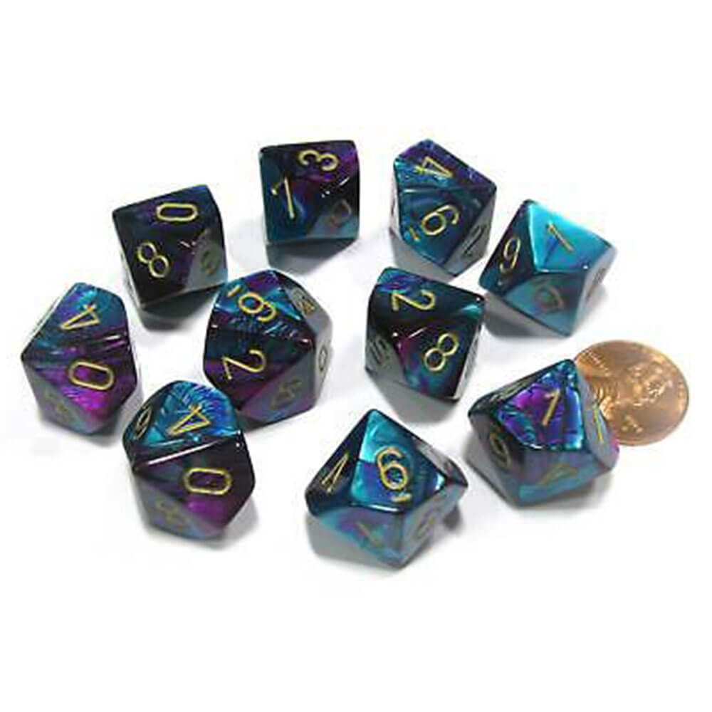 Chessex D10 Polyhedral 10-die Gemini Set