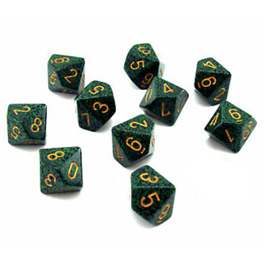 Chessex D10 Polyhedral 10-Die Speckledセット