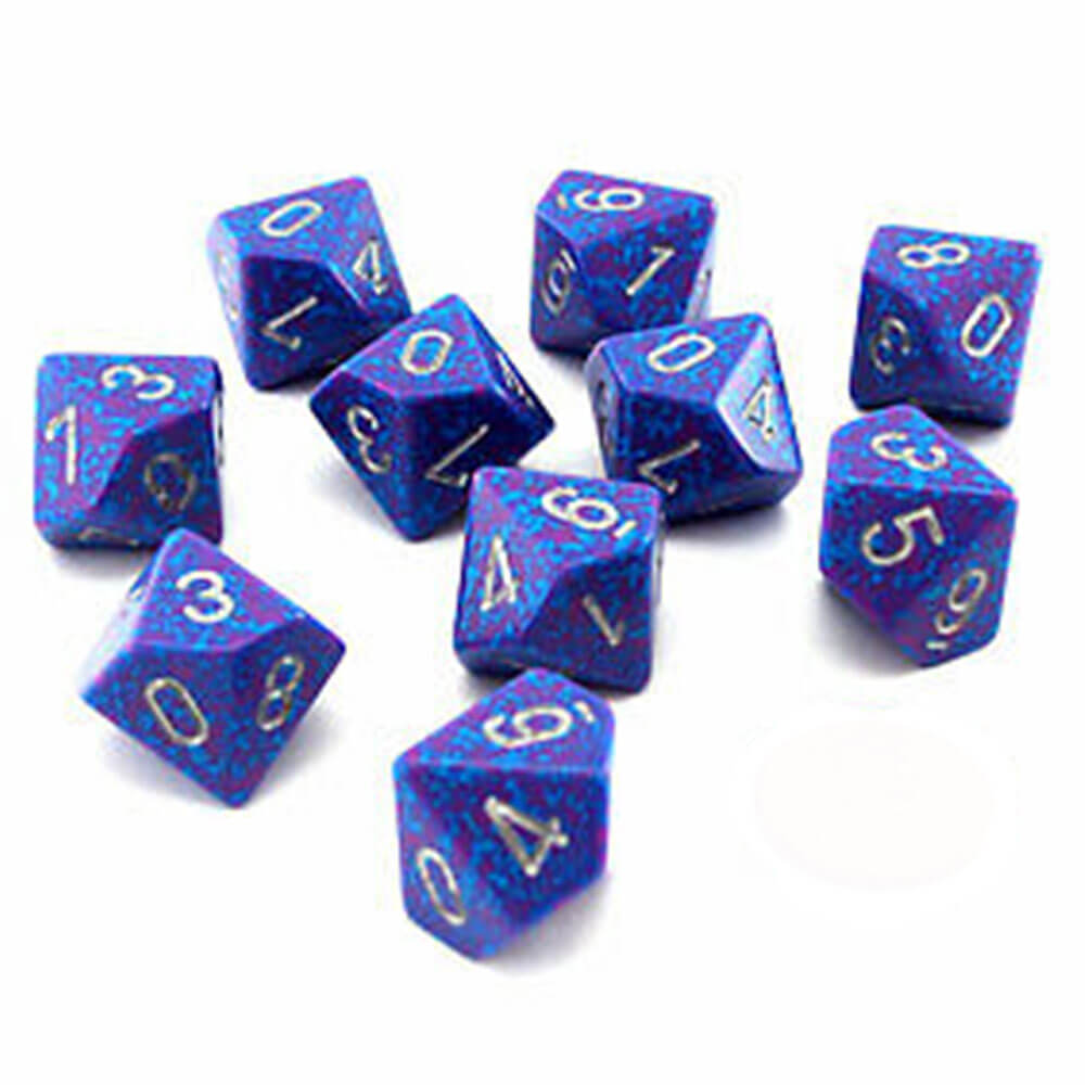 Chessex D10 Polyhedral 10-DIE Zestaw plamki