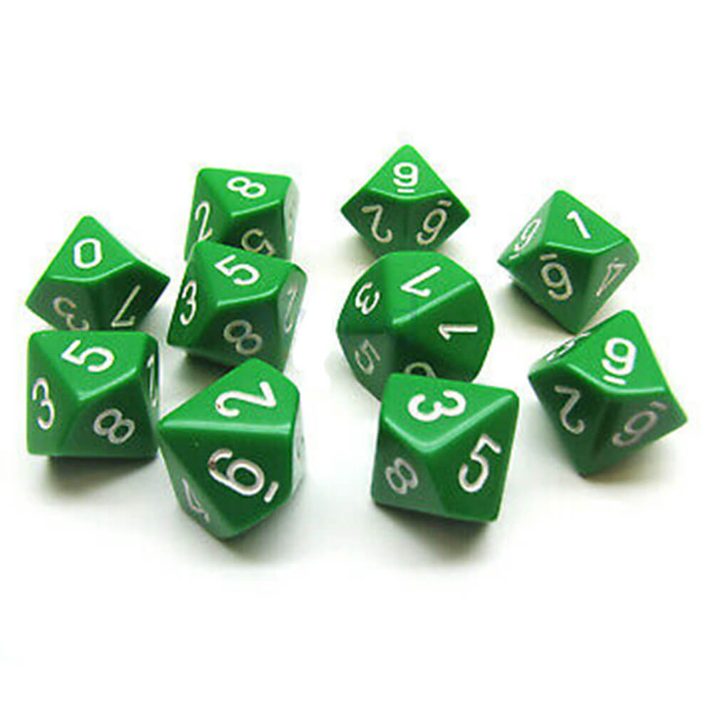 Chessex D10 Polyhedral 10-Die uigennemsigtig sæt