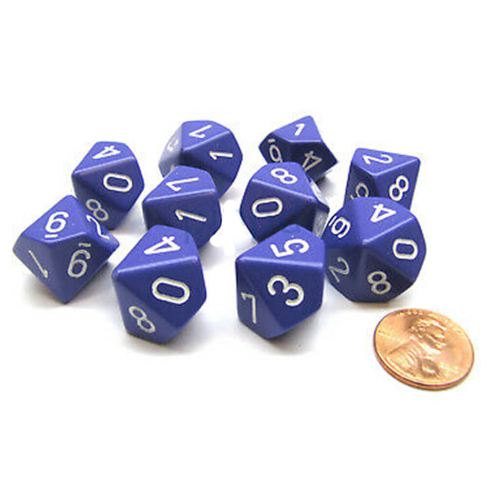 Set Opaque à 10 die Polyédrique de Chessex D10