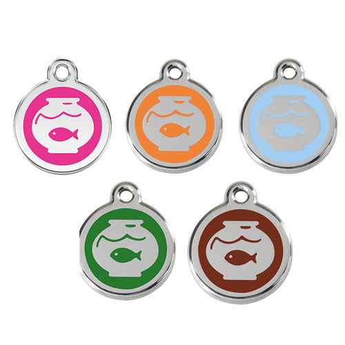 Stainless Steel Fish Bowl Enamel Cat Tags (Small)