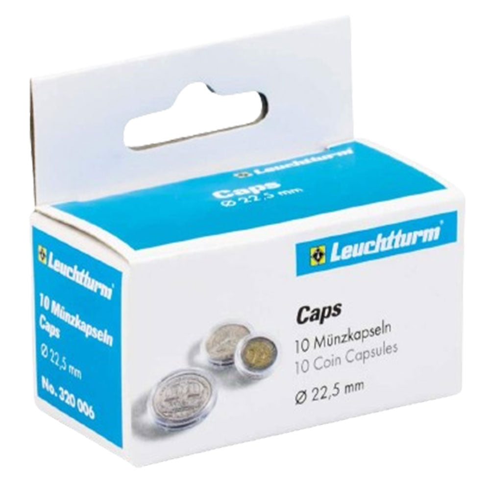 Cápsulas de moeda de Leuchtturm 10pk (do tamanho 20-29)