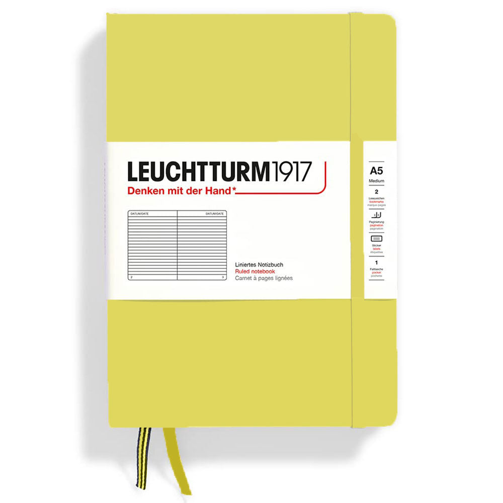 Leuchtturm Hardcover styrede notebook A5 (gul)