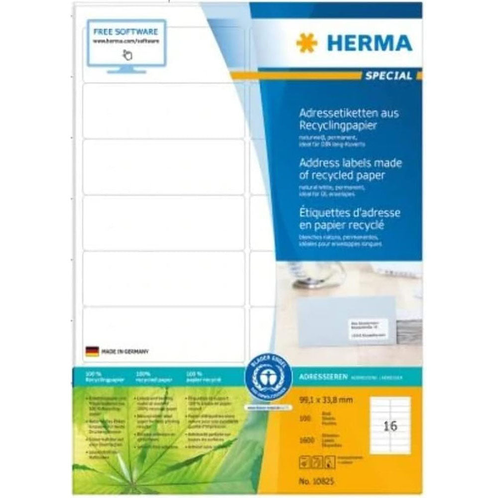 Herma recyklingowe etykiety papierowe A4 100PC (białe)