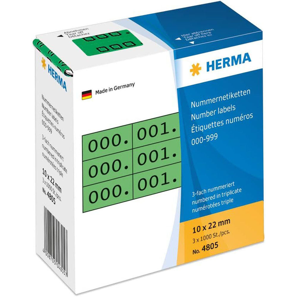 Herma trzykrotnie etykiety liczbowe 1000pc (10x22 mm)