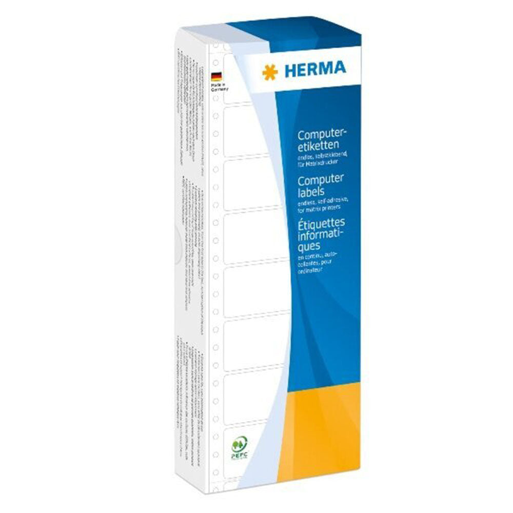 Herma Continuous Adhesive Computer Labels White