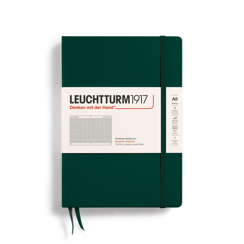 Leuchtturm Hardcover Squared Notebook A5 (grøn)